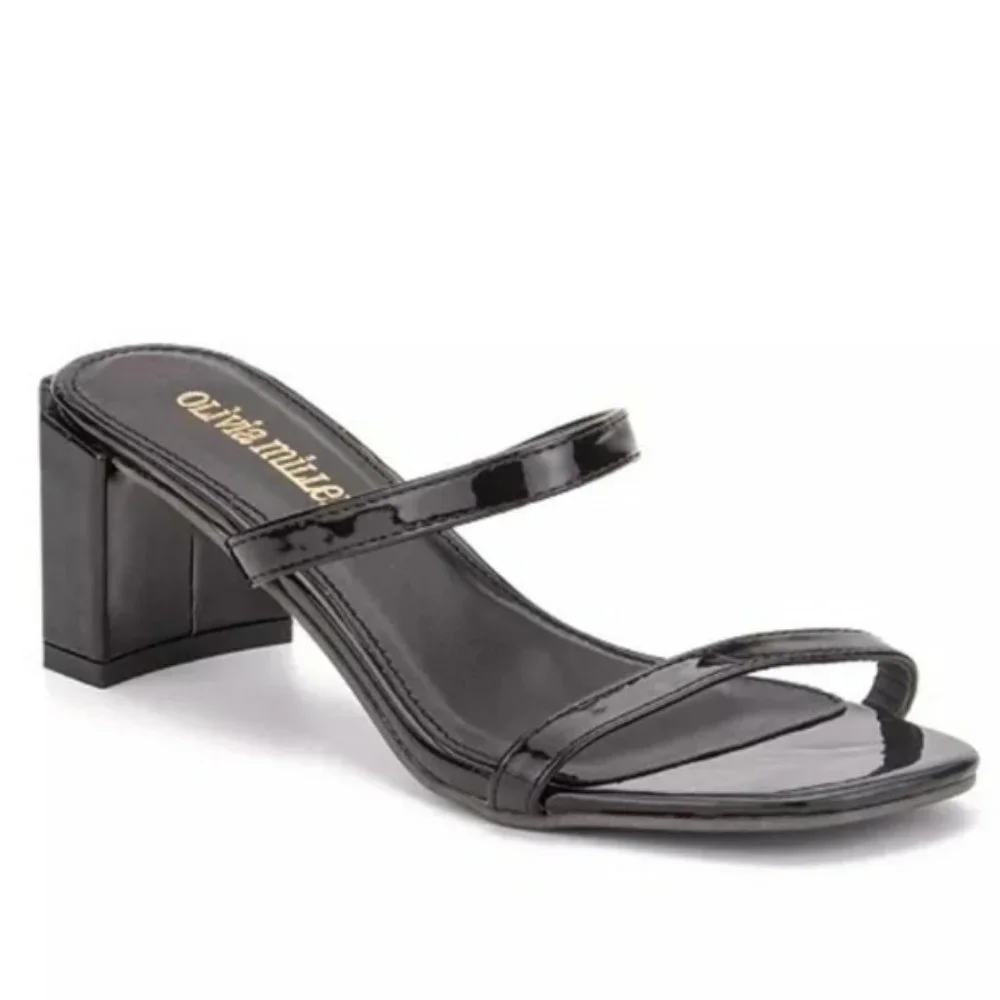 Olivia Miller Out on the Town Block Sandals -8 - Picture 1 of 5